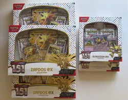 Pokemon TCG Scarlet & Violet 151 (x3) Zapdos + (x2) Alakazam ex Collection Box - Image 1