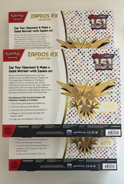 Pokemon TCG Scarlet & Violet 151 (x3) Zapdos + (x2) Alakazam ex Collection Box - Image 3