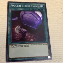 YuGiOh Card DASA-EN058 FOOLISH BURIAL GOODS super rare holo NM Unlimited Spell - Image 1