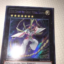 YuGiOh C Xyz Simon the Great Moral Leader NUMH-EN040 Secret Rare 1st Edition NM - Image 3
