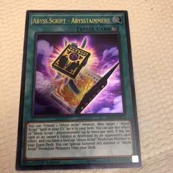 Yugioh Abyss Script Abysstainment BLLR-EN013 1st Edition NM Continuous Spell - Image 1