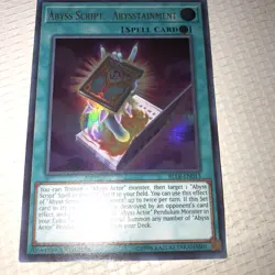 Yugioh Abyss Script Abysstainment BLLR-EN013 1st Edition NM Continuous Spell - Image 2