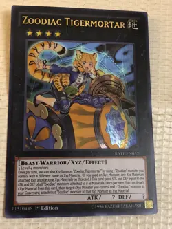 ZOODIAC TIGERMORTAR 1ST EDITION ORIGINAL ULTRA RARE RATE-EN052 YUGIOH Earth XYZ - Image 1