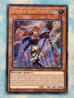 YUGIOH SPIRITUAL BEAST TAMER LARA SECRET RARE 1ST NM BLTR-EN017 - Image 1