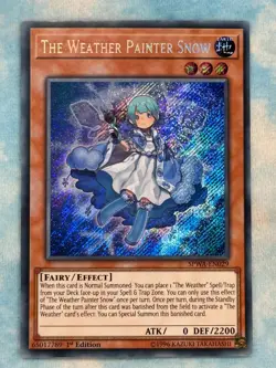 YUGIOH THE WEATHER PAINTER SNOW SECRET RARE 1ST EDITION NM SPWA-EN029 - Image 1