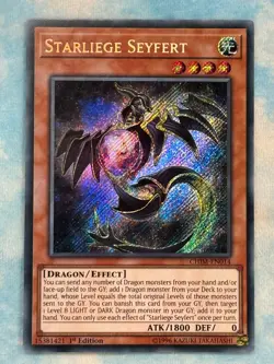 YUGIOH STARLIEGE SEYFERT SECRET RARE 1ST EDITION EXC CHIM-EN014 - Image 1