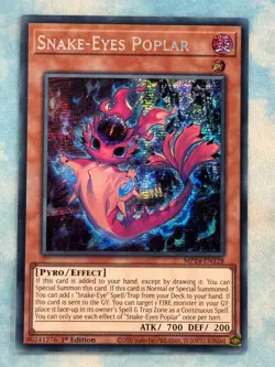 YUGIOH SNAKE-EYES POPLAR PRISMATIC SECRET RARE NM MP24-EN128 - Image 1