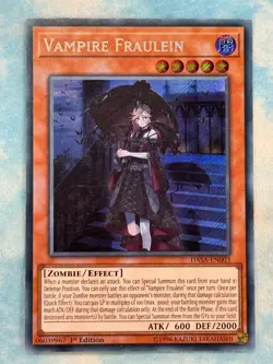 YUGIOH VAMPIRE FRAULEIN SECRET RARE 1ST EDITION NM DASA-EN003 - Image 1