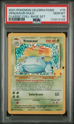 PSA 10 Venusaur #15 Celebrations Classic Collection Pokemon Card GEM MINT 2021 - Image 1