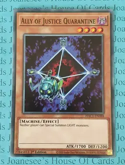 Ally of Justice Quarantine HAC1-EN088 Yu-Gi-Oh Card 1st Edition New - Image 1