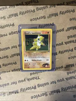 Brock's Sandshrew 71/132 Common Gym Heroes Unlimited Pokemon Card Near Mint - Image 1