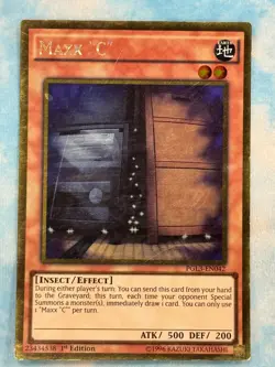 YUGIOH MAXX "C" GOLD RARE MODERATE PLAY PGL3-EN042 - Image 1