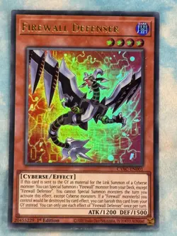 YUGIOH FIREWALL DEFENSER ULTRA RARE 1ST NM CYAC-EN001 - Image 1
