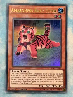 YUGIOH AMAZONESS BABY TIGER ULTRA RARE 1ST EDITION NM LEDU-EN009 - Image 1