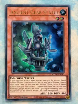 YUGIOH ANCIENT GEAR STATUE ULTRA RARE 1ST NEAR MINT MZTM-EN045 - Image 1