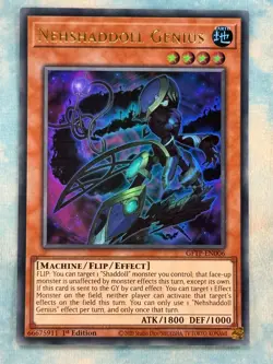 YUGIOH NEHSHADDOLL GENIUS ULTRA RARE 1ST NM GFTP-EN006 - Image 1