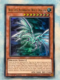 YUGIOH BLUE-EYES ALTERNATIVE WHITE DRAGON ULTRA RARE 1ST NM LDS2-EN008 - Image 1