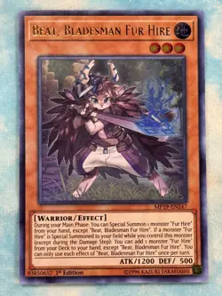 YUGIOH BEAT, BLADESMAN FUR HIRE ULTRA RARE 1ST NM MP19-EN247 NA PRINT - Image 1