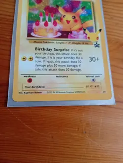 1 x Birthday Pikachu 24 Celebrations Holo Black Star Promo Pokemon Card 5 Here - Image 3