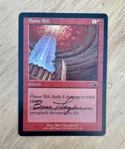 VTG 2000 MTG Card Flame Rift Sorcery 80/143 Ben Thompson Signed - Image 1