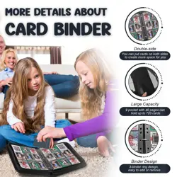 Trading Card Binder 9 Pockets, 720 Pockets Baseball Card Binder with 40 Sleev... - Image 3