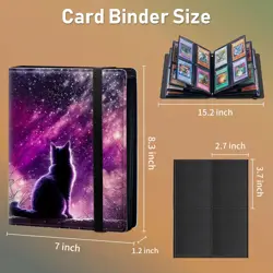 Trading Card Binder, 4 Pocket Trading Cards Album Display Holder, 400 Cards D... - Image 2