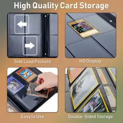 Trading Card Binder, 4 Pocket Trading Cards Album Display Holder, 400 Cards D... - Image 4
