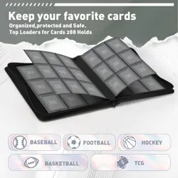 Toploader Binder,Trading Card Binder Storage Hold up 288 Cards 9-Pocket Top L... - Image 3