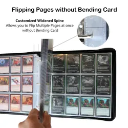 Trading Card Binder, 12 Pocket Fit 1800 Cards - Metal D-Ring Card Holder with... - Image 4