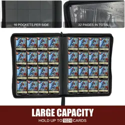 1000+ Pockets Card Binder,16 Pockets Trading Card Binder Ringless Side Loadin... - Image 5
