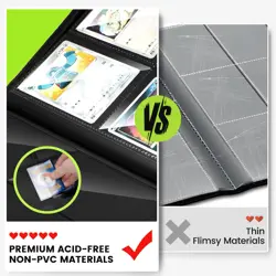 Trading Card Binder with Sleeves, Premium 4 Pocket Ringless Card Binder 160 S... - Image 2