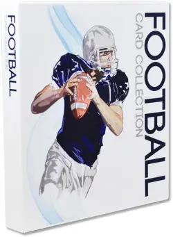 Football Themed Trading Card Collection Binder with Trading Card Pages. (Blue... - Image 1
