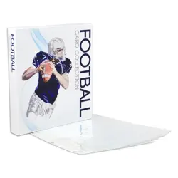 Football Themed Trading Card Collection Binder with Trading Card Pages. (Blue... - Image 2