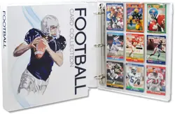 Football Themed Trading Card Collection Binder with Trading Card Pages. (Blue... - Image 3