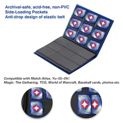 Card Binder, 9 Pockets Trading Card Album Folder, 360 Side Loading Pocket Bin... - Image 5