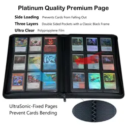 Premium 9-Pocket Card Binder - Fits 828 Trading Cards, Side Loading Ringless ... - Image 3