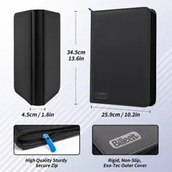 Premium Zipper Trading Card Binder Compatible with Sport Card, 9 Pocket 540 S... - Image 3