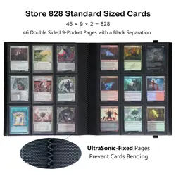 9 Pocket Trading Card Album Binder, Holds 828 Cards Side Loading Pocket Album... - Image 2