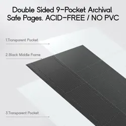 9 Pocket Trading Card Album Binder, Holds 828 Cards Side Loading Pocket Album... - Image 5