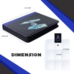 9 Pocket Trading Card Binder, PU Leather Storage Zip Album with 900 Slots Cle... - Image 3