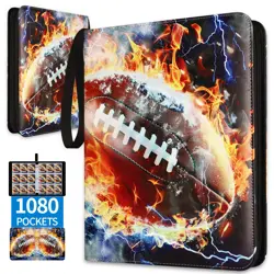 1080 Pockets Football Card Binder 9 Pocket, Trading Card Binder with 60 Page ... - Image 1