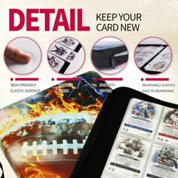1080 Pockets Football Card Binder 9 Pocket, Trading Card Binder with 60 Page ... - Image 3