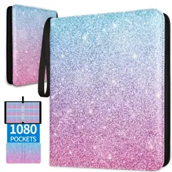 1080 Pockets Card Binder 9 Pocket, Trading Card Binder with 60 Page Removable... - Image 1