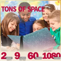 1080 Pockets Card Binder 9 Pocket, Trading Card Binder with 60 Page Removable... - Image 3