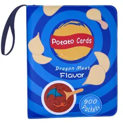 Trading Card Binder Album, 900 Pockets, 50 Removable Sleeves, 3-Ring Zipper, ... - Image 1