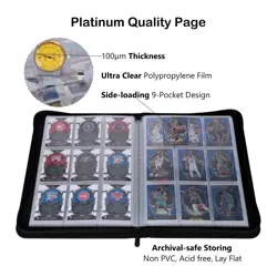 Card Binder for 35PT Sports Cards, 9 Pocket Fit 360 Cards, Ringless Trading C... - Image 3