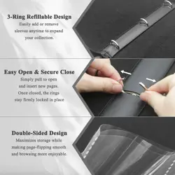 Trading Card Binder 9 Pocket, Toploader Binder with 900-Capacity Double-Sided... - Image 3