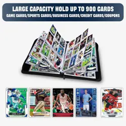 900 Pockets Sports Card Binder, Sports Trading Cards Display Case with Sports... - Image 3