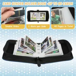 Trading Card Binder, Card Collection Binder Album Folder with 80 Side Loading... - Image 5