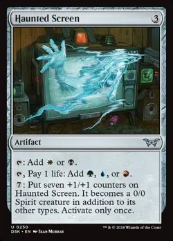 Haunted Screen, Duskmourn: House of Horror, MTG, Uncommon Card, 0250 - Image 1